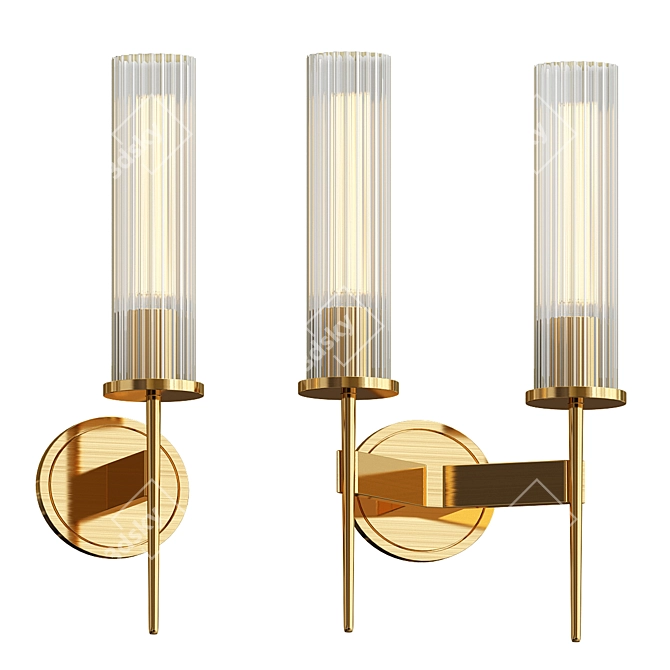 Elegant Alouette Wall Lamp 3D model image 1