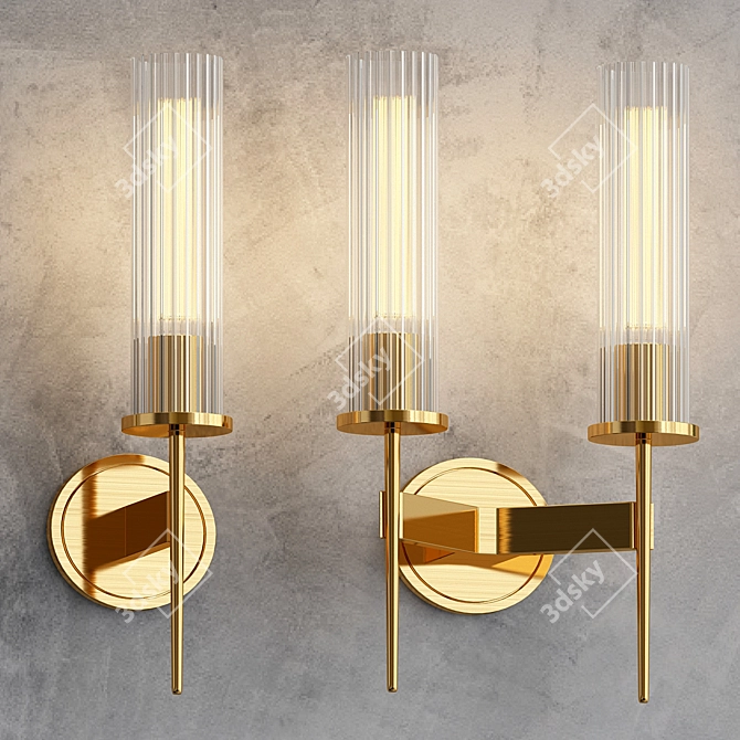 Elegant Alouette Wall Lamp 3D model image 2