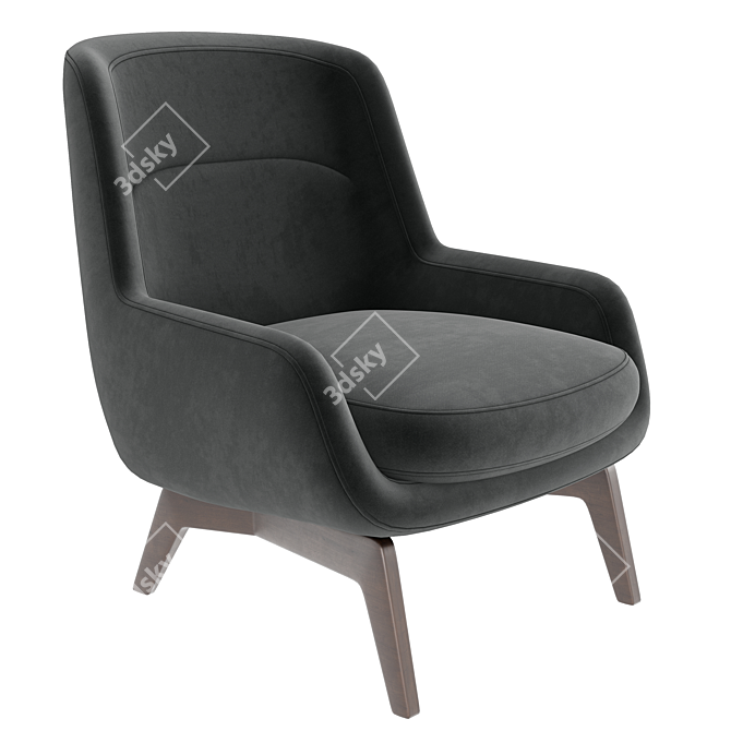 Luxury Belt Armchair: Exquisite Comfort & Style 3D model image 1