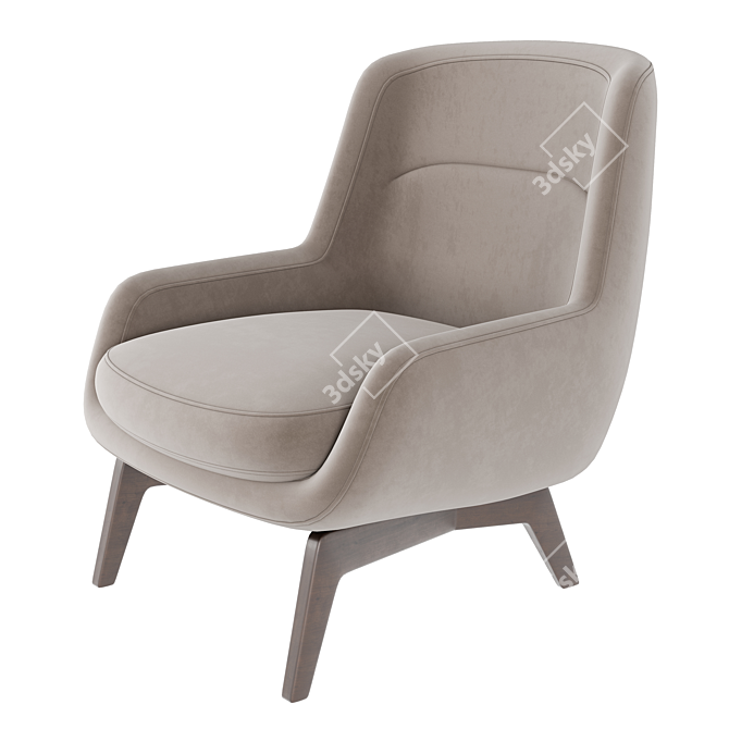 Luxury Belt Armchair: Exquisite Comfort & Style 3D model image 3