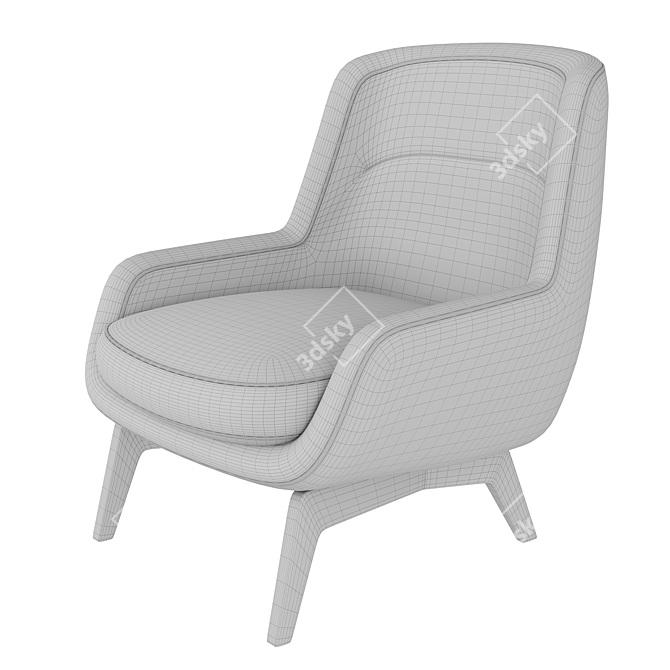 Luxury Belt Armchair: Exquisite Comfort & Style 3D model image 4