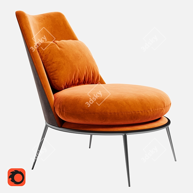 Elegant Cantori Aurora Armchair 3D model image 2