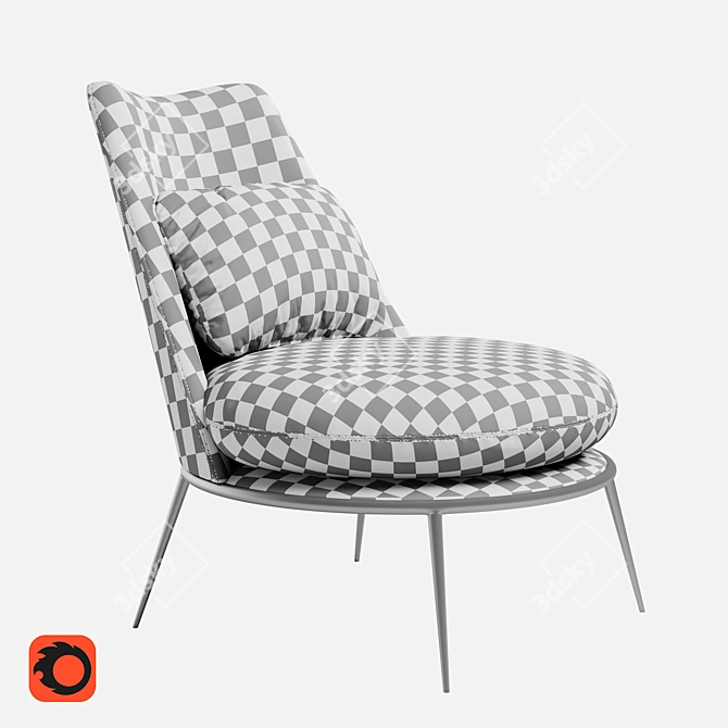 Elegant Cantori Aurora Armchair 3D model image 6