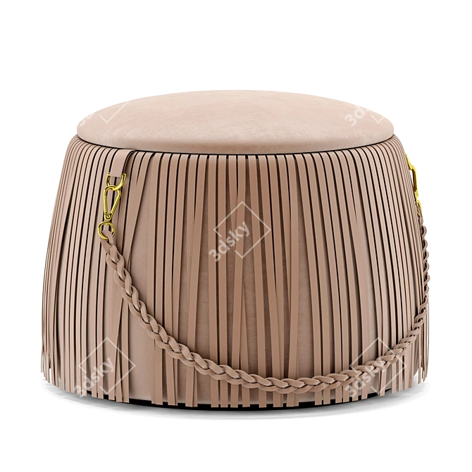 Ribbon Pouf: Elegant and Stylish Accent 3D model image 1