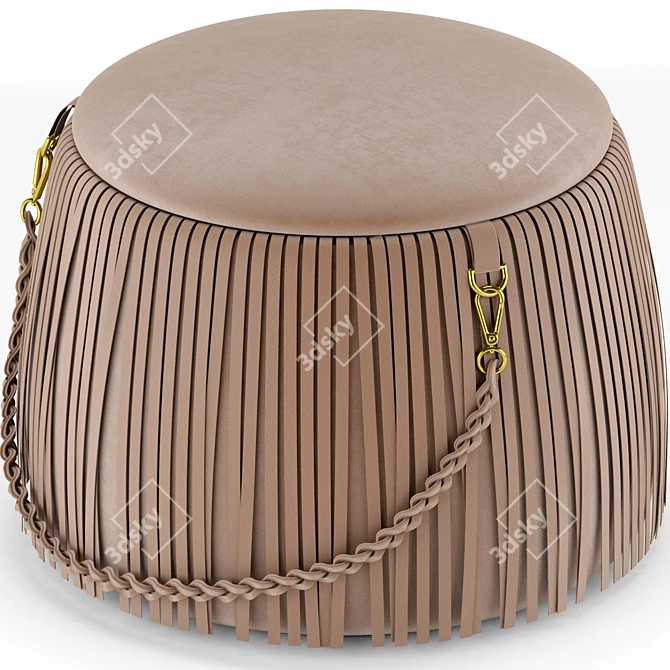 Ribbon Pouf: Elegant and Stylish Accent 3D model image 2