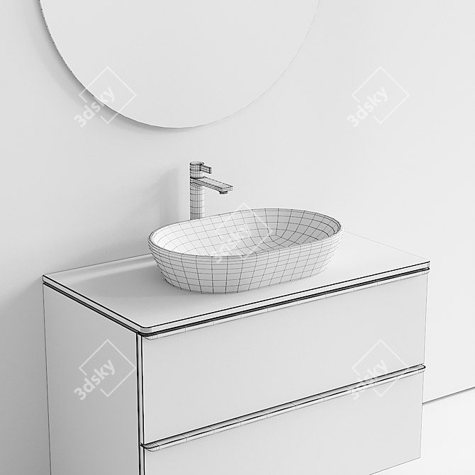 D-Neo Wall-Mounted Vanity Set 3D model image 5