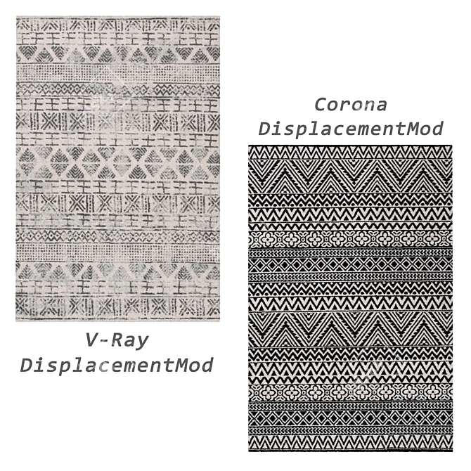 Versatile Set of 6 Rugs: VRayFur, VRayDisplacementMod, CoronaDisplacementMod 3D model image 4