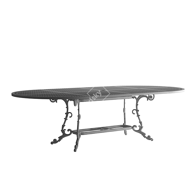 Azhur Oval Dining Table: Elegant and Spacious 3D model image 2