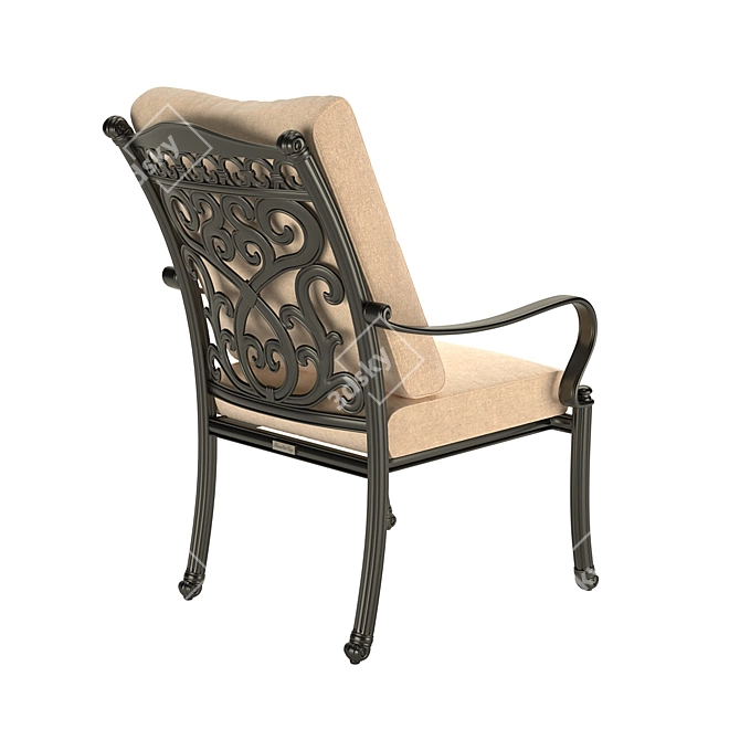 Elegant Azhur Dining Armchair 3D model image 2