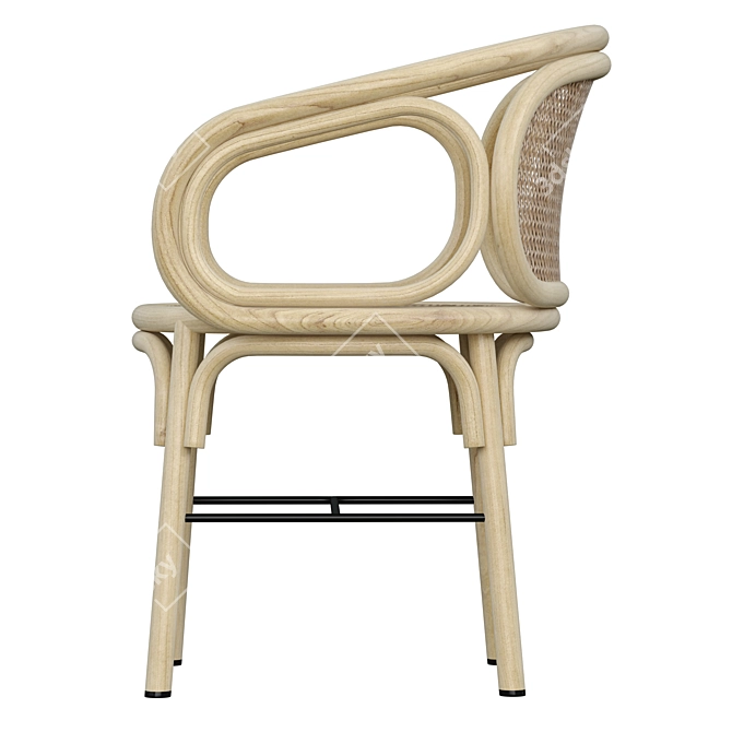 Sleek 3D Contour Armchair 3D model image 2