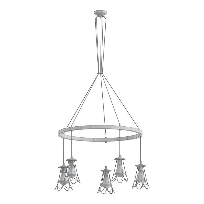 PRAIA Industrial Cage Chandelier 3D model image 2