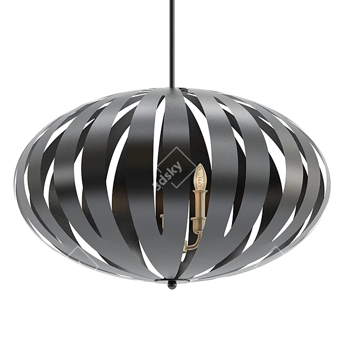 Woodstock Black Pendant Light 3D model image 1