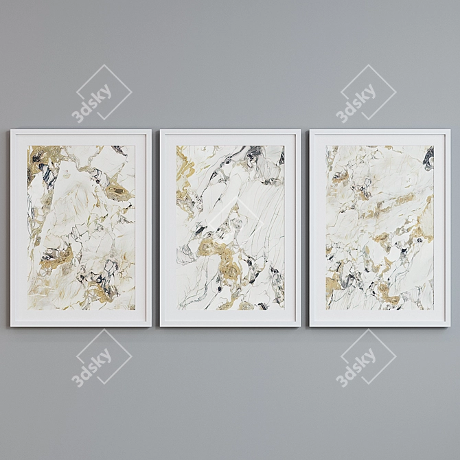 Modern Style Marble Picture Frame Set 3D model image 3