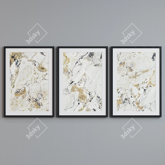 Modern Style Marble Picture Frame Set 3D model image 4