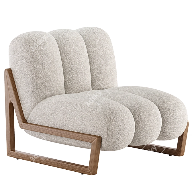 Humbert et Poyet Theodore Armchair: Chic and Elegant 3D model image 2