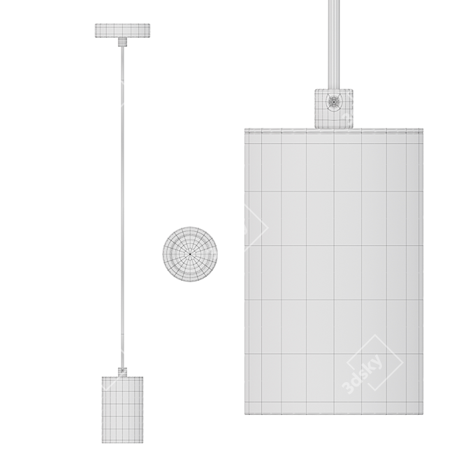 Modern Metal Cylinder Pendant Lamp 3D model image 3