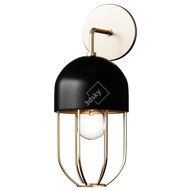 Vintage Cage Wall Sconce 3D model image 1