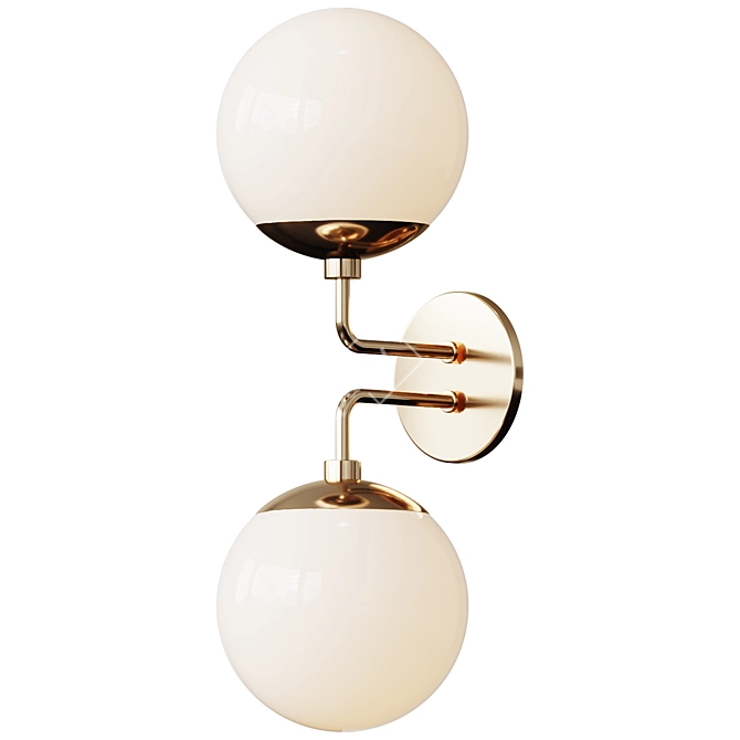 Sleek 2-Light Globe Sconce 3D model image 1