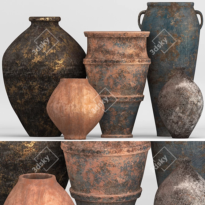 Elegant Vase Collection: 5 Unique Designs 3D model image 1