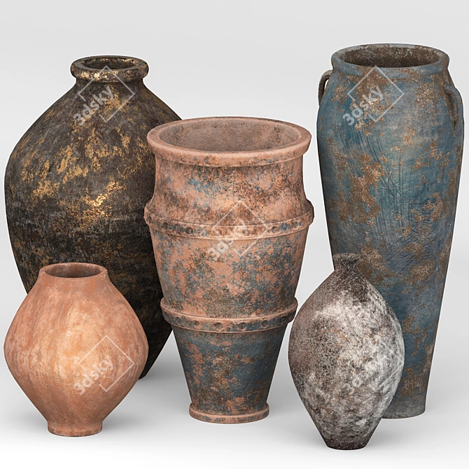Elegant Vase Collection: 5 Unique Designs 3D model image 3
