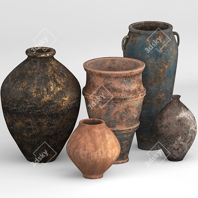 Elegant Vase Collection: 5 Unique Designs 3D model image 4