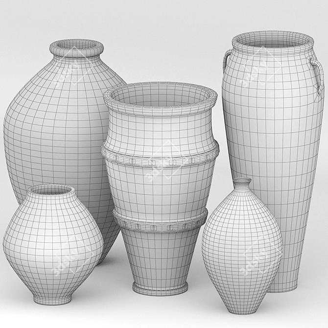 Elegant Vase Collection: 5 Unique Designs 3D model image 5