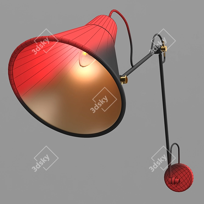 Modern Black Sconce Searchlight 3D model image 2