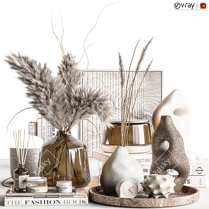 Stylish Decor Set: 3ds Max & VRay 3D model image 1