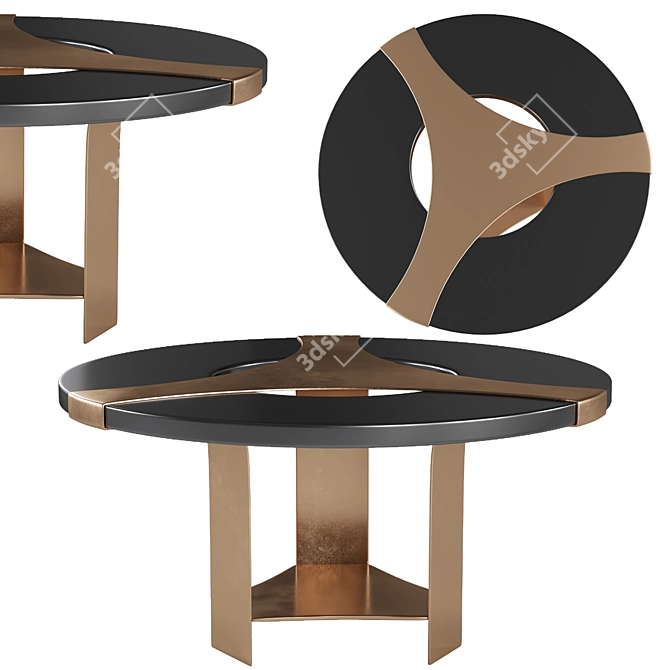 Halley Dining Table: Stylish Design, Parisian Elegance 3D model image 1