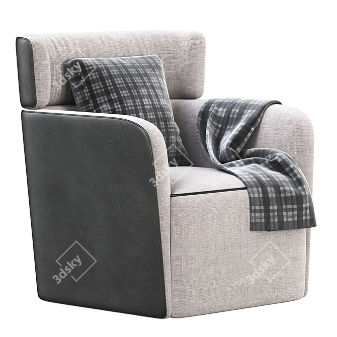 Cozy Flou Softwing Armchair 3D model image 2