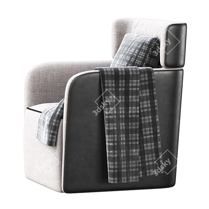 Cozy Flou Softwing Armchair 3D model image 4