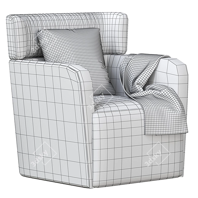 Cozy Flou Softwing Armchair 3D model image 6