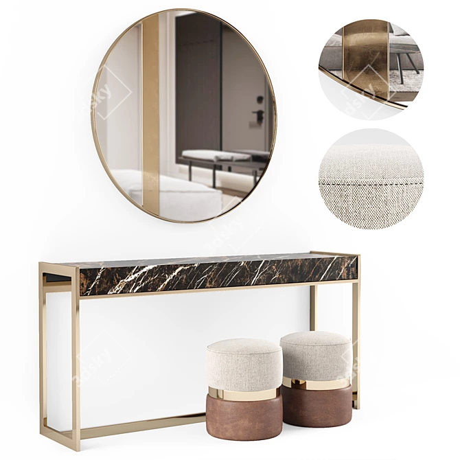 Modern Marble Console Table: Laskasas ANTHONY 3D model image 1