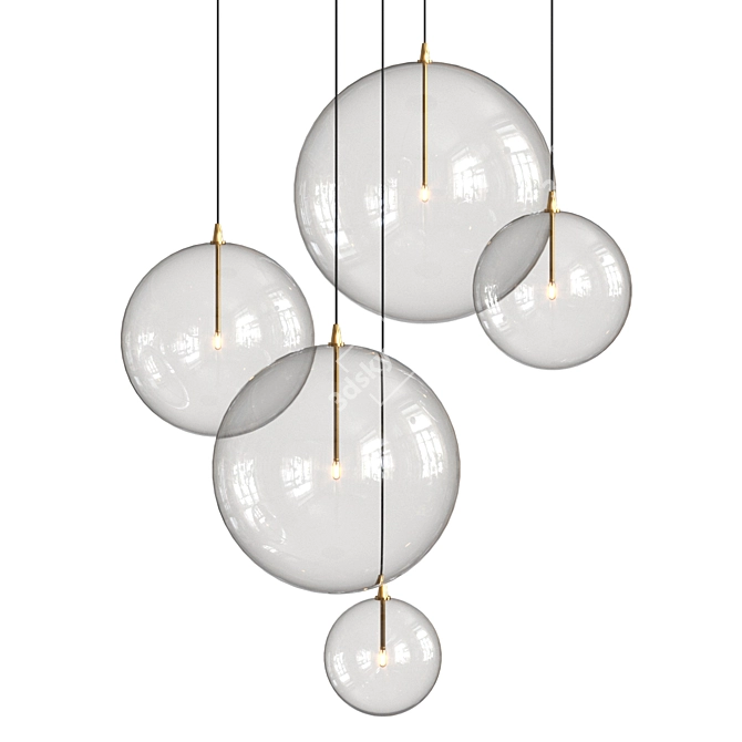 Cascade Pendant Light: Elegant Lighting Fixture 3D model image 1