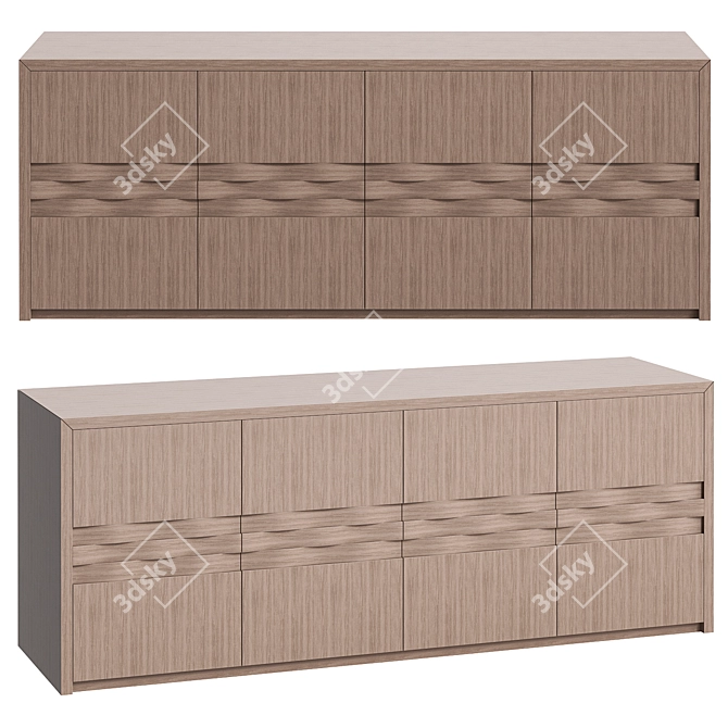 Ginger Contemporary Sideboard with V-Ray Rendering 3D model image 1