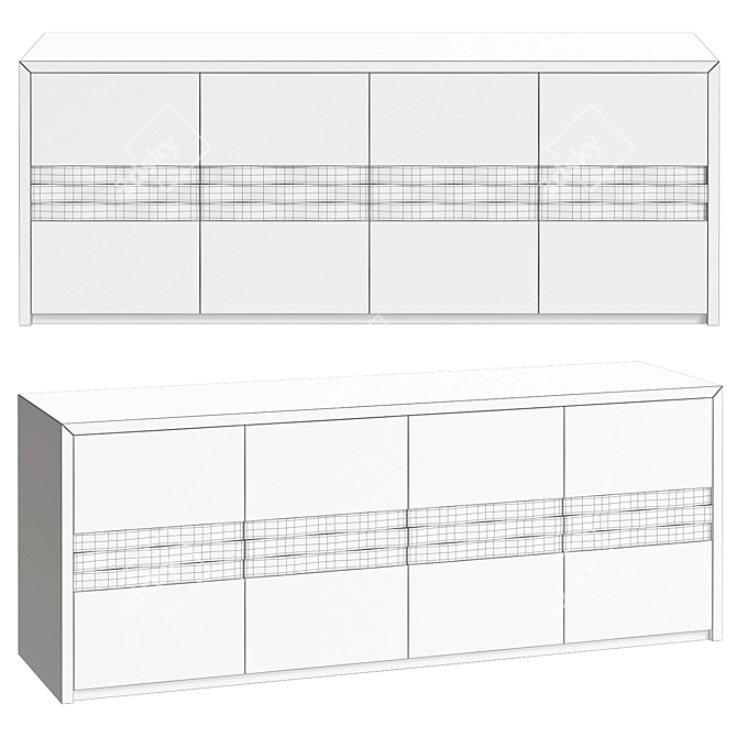 Ginger Contemporary Sideboard with V-Ray Rendering 3D model image 2