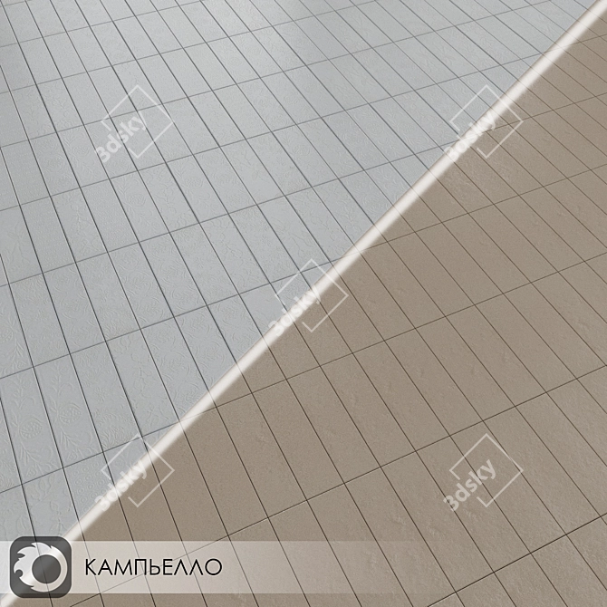 Glossy Ceramic Wall Tiles - Campiello Collection 3D model image 3