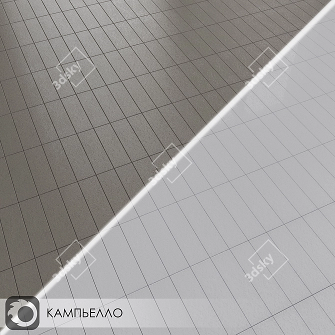 Glossy Ceramic Wall Tiles - Campiello Collection 3D model image 4