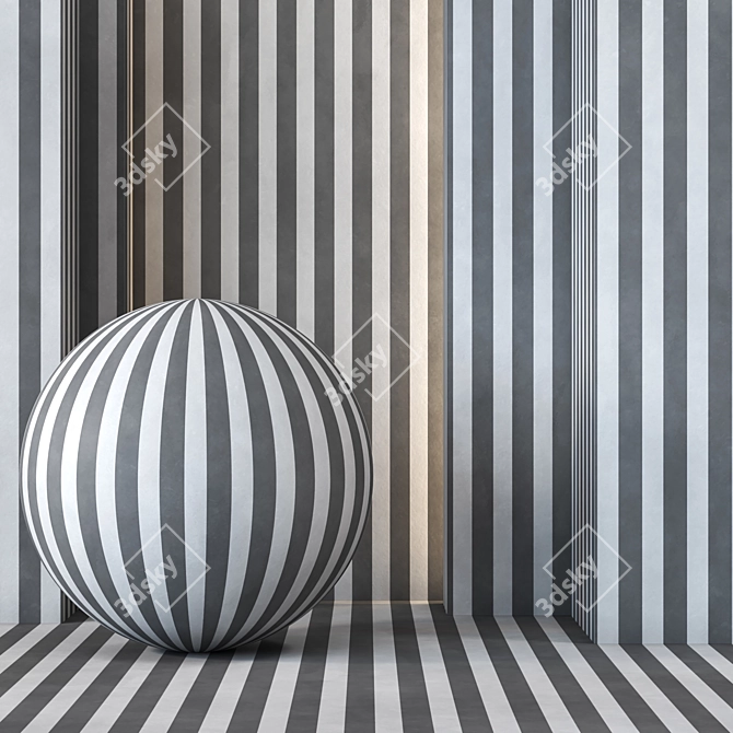 6-Color 4k Seamless Stripe Wallpaper Collection 3D model image 1