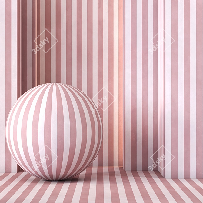 6-Color 4k Seamless Stripe Wallpaper Collection 3D model image 5