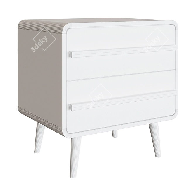 Sleek Sapelo Bedside Cabinet 3D model image 3