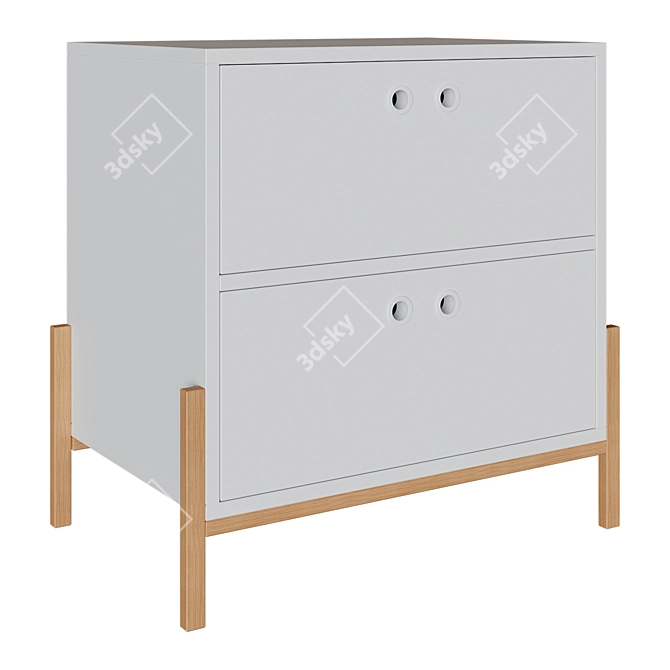 Sleek and Compact Bedside Table 3D model image 1