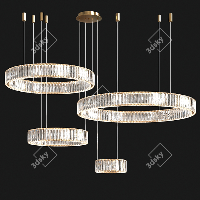 Modern LED Duplex Chandelier 3D model image 1