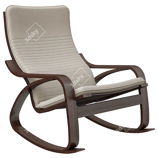 POÄNG Rocking Chair: Style and Comfort Combined 3D model image 1