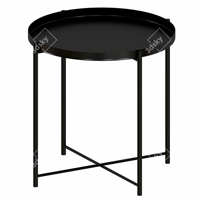 GLADOM: Stylish Serving Table - Dark Gray/Beige 3D model image 1