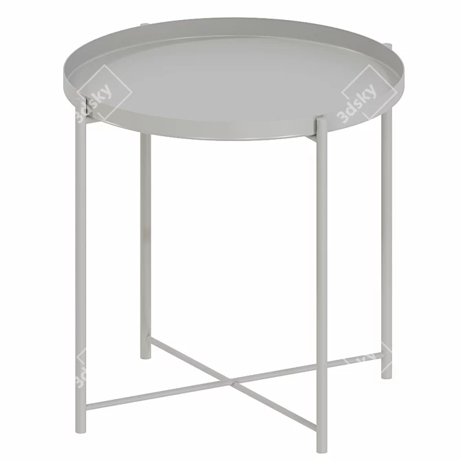 GLADOM: Stylish Serving Table - Dark Gray/Beige 3D model image 2
