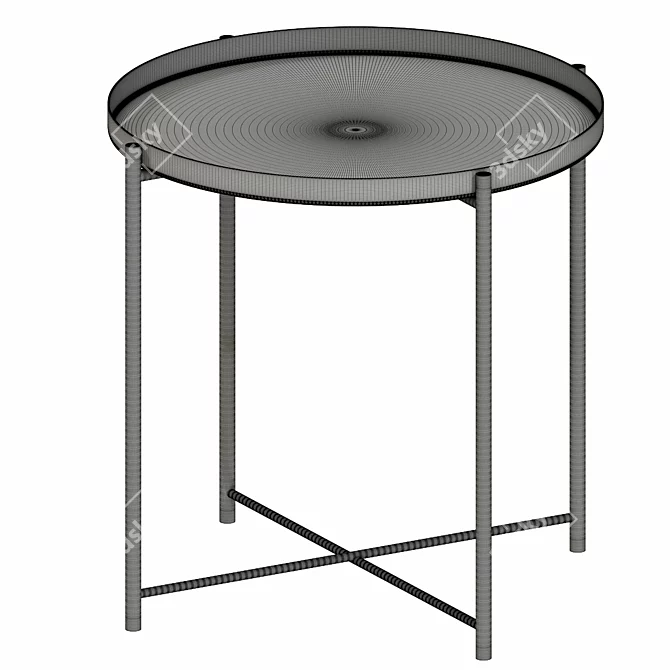 GLADOM: Stylish Serving Table - Dark Gray/Beige 3D model image 4