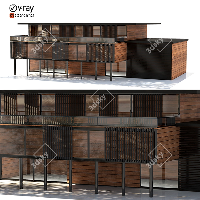 Modern Villa 02: Stylish, Spacious, Versatile 3D model image 1