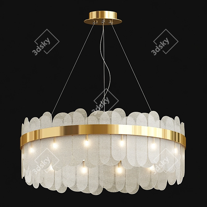 Elegant Glass Chandelier: Illuminate with Sophistication! 3D model image 1