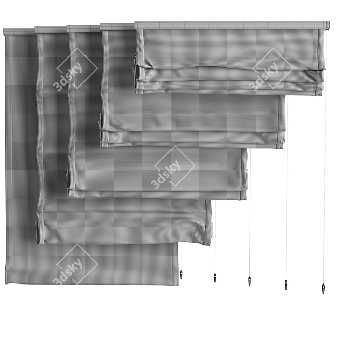 Animated Roman Blind: Adjustable & Multifunctional 3D model image 3